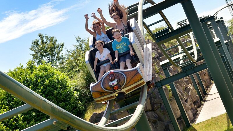 Eine Achterbahn im "Klotti-Park".
