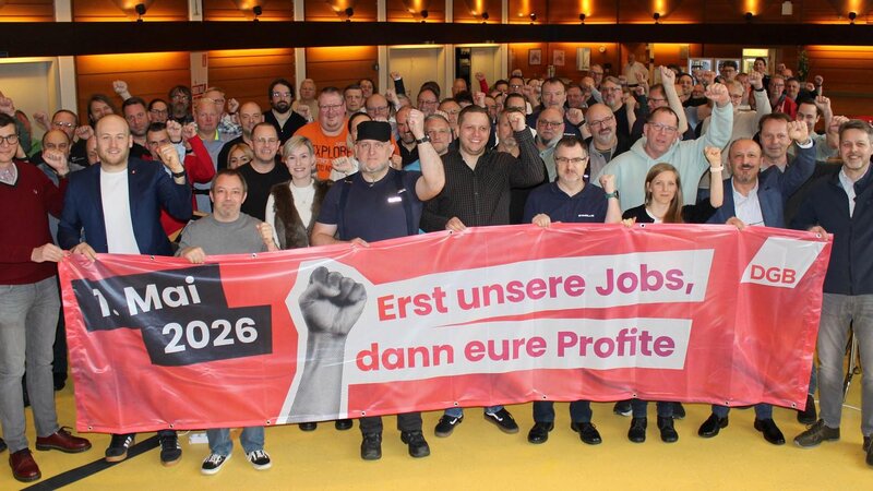 Unter dem Motto „Erst unsere Jobs, dann eure Profite“ ruft die IG Metall Koblenz die Beschäftigten der Region zu einem großen Protest am 1. Mai auf.