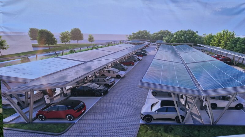 So soll der Solar-Parkplatz des Moselbads aussehen, wenn er fertig ist.
