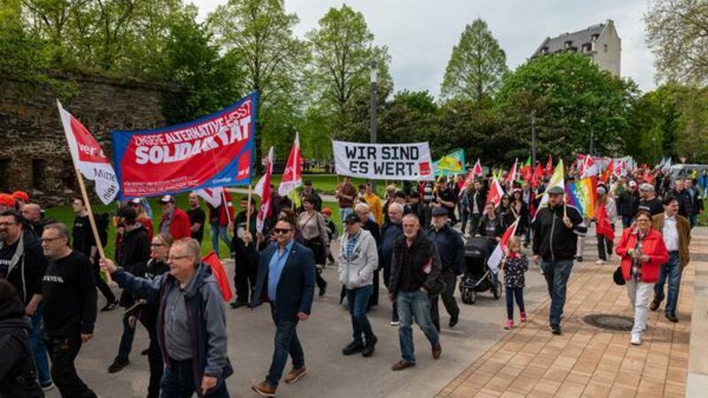 Die Kundgebung des DGB am 1. Mai 2023.