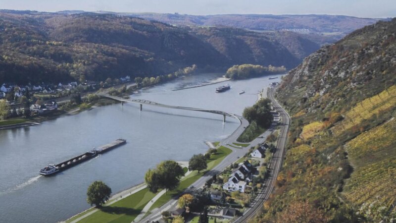 So könnte die Brücke über den Mittelrhein aussehen.