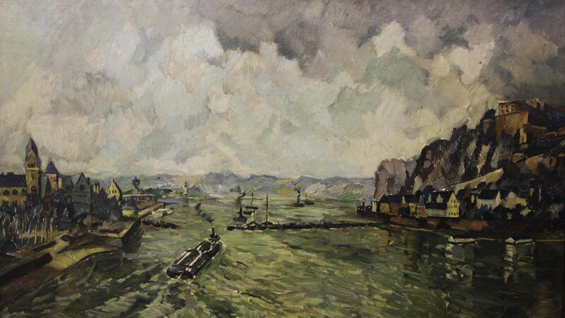 Koblenz mit Blick auf Schiffsbrücke 1925/1926