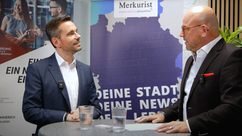 Oberbürgermeisterkandidat und Amtsinhaber David Langner im Merkurist Video-Interview.