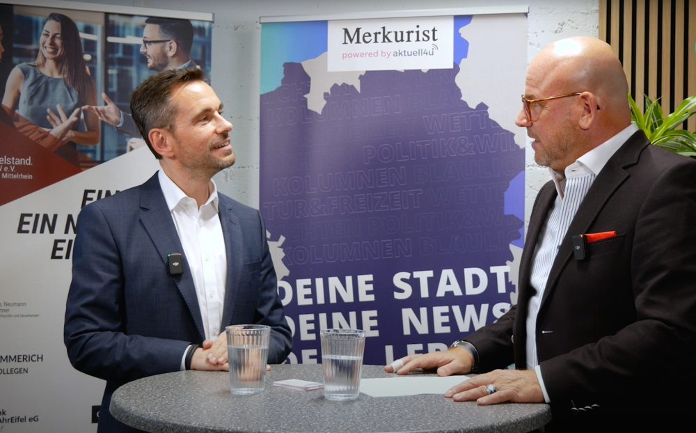 Oberbürgermeisterkandidat und Amtsinhaber David Langner im Merkurist Video-Interview.