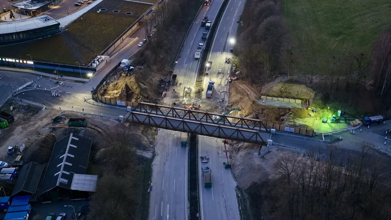 Großbaustelle an der Anschlussstelle der A48 bei Höhr-Grenzhausen.