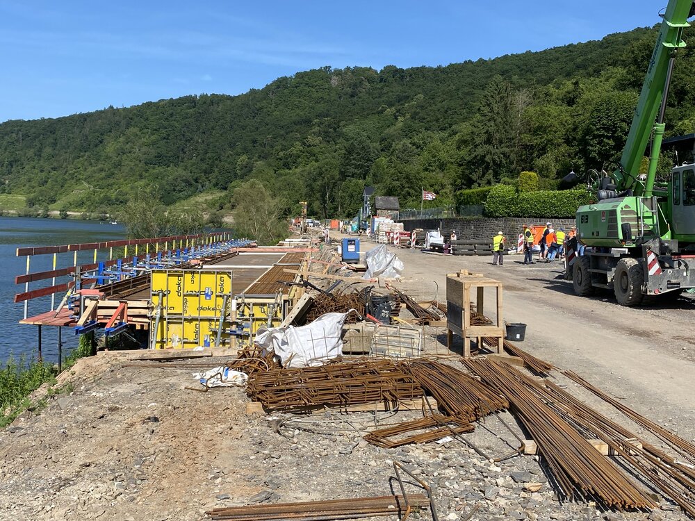 Die B49-Baustelle in Lay.