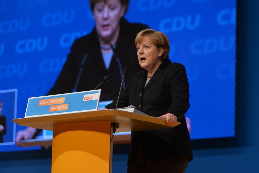 Angela Merkel als Parteivorsitzende auf dem 28. Parteitag der CDU Deutschlands (Archivbild) Angela Merkel als Parteivorsitzende auf dem 28. Parteitag der CDU Deutschlands (Archivbild)