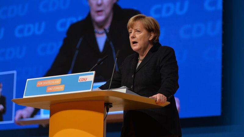 Angela Merkel als Parteivorsitzende auf dem 28. Parteitag der CDU Deutschlands (Archivbild)