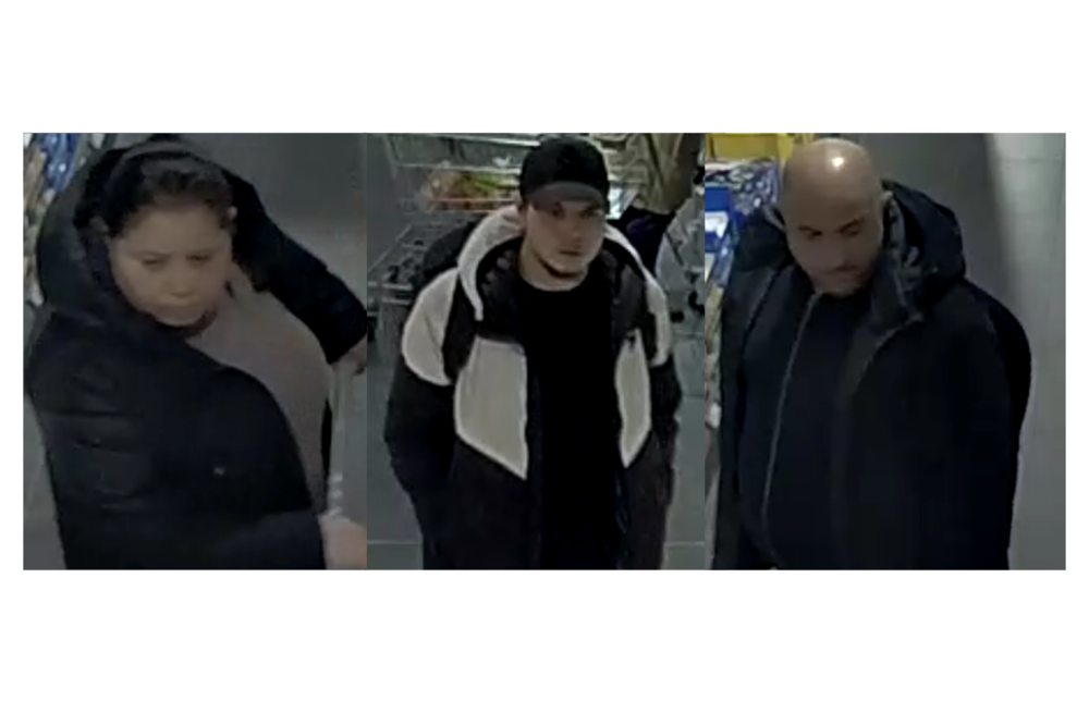 Fahndungsfotos der drei Tatverdächtigen.