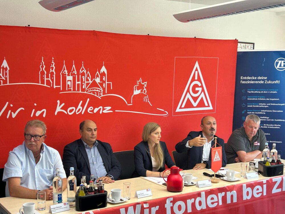 Pressegespräch der Arbeitnehmervertreter bei der IG Metall in Koblenz.