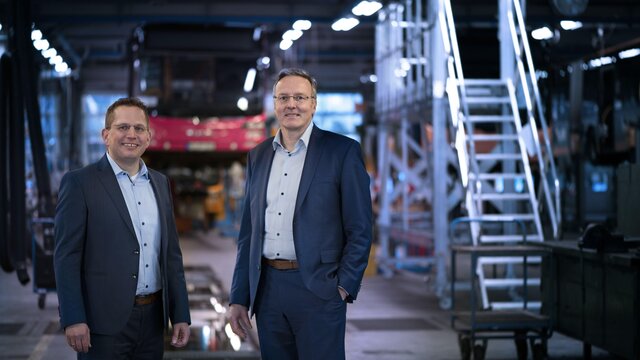 koveb-Geschäftsführer: Lars Hörnig (links) und Hans-Jörg Kunz (rechts) koveb-Geschäftsführer im Interview: „Das bringt uns unter Zugzwang“