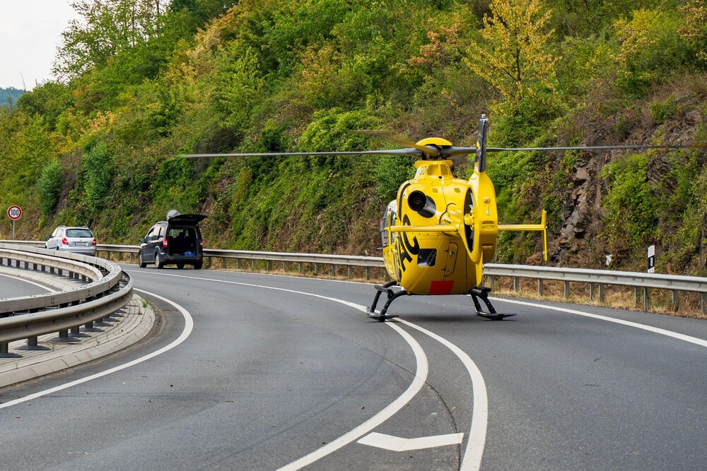 Ein Rettungshubschrauber war am Samstag bei Lahnstein im Einsatz.