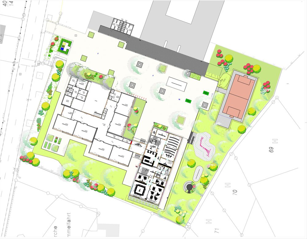 Eine Planungsansicht: So wird der Bereich der Grundschule Asterstein nach den Bauarbeiten aussehen.