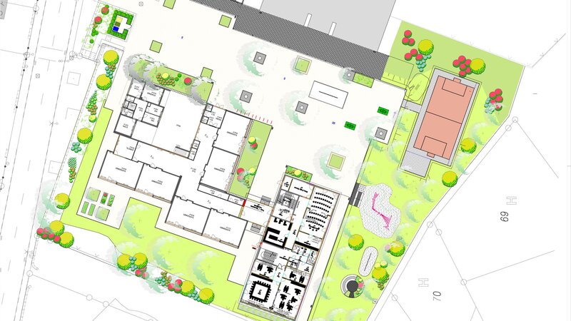 Eine Planungsansicht: So wird der Bereich der Grundschule Asterstein nach den Bauarbeiten aussehen.