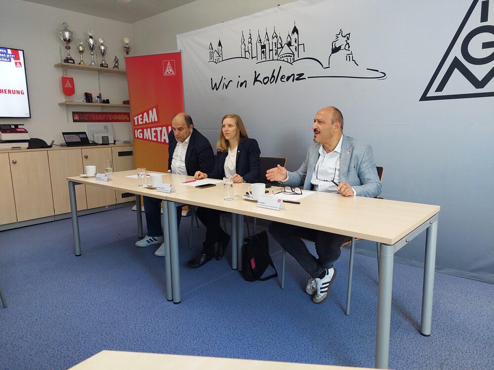 Pressekonferenz bei der IG Metall Koblenz