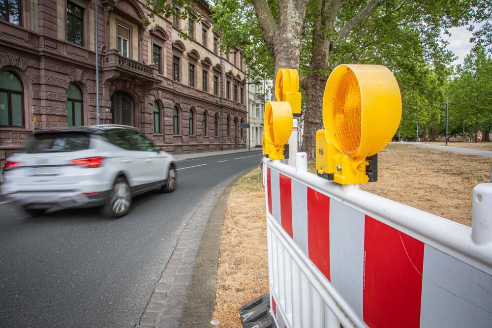 Straßensperrung am Clemensplatz.