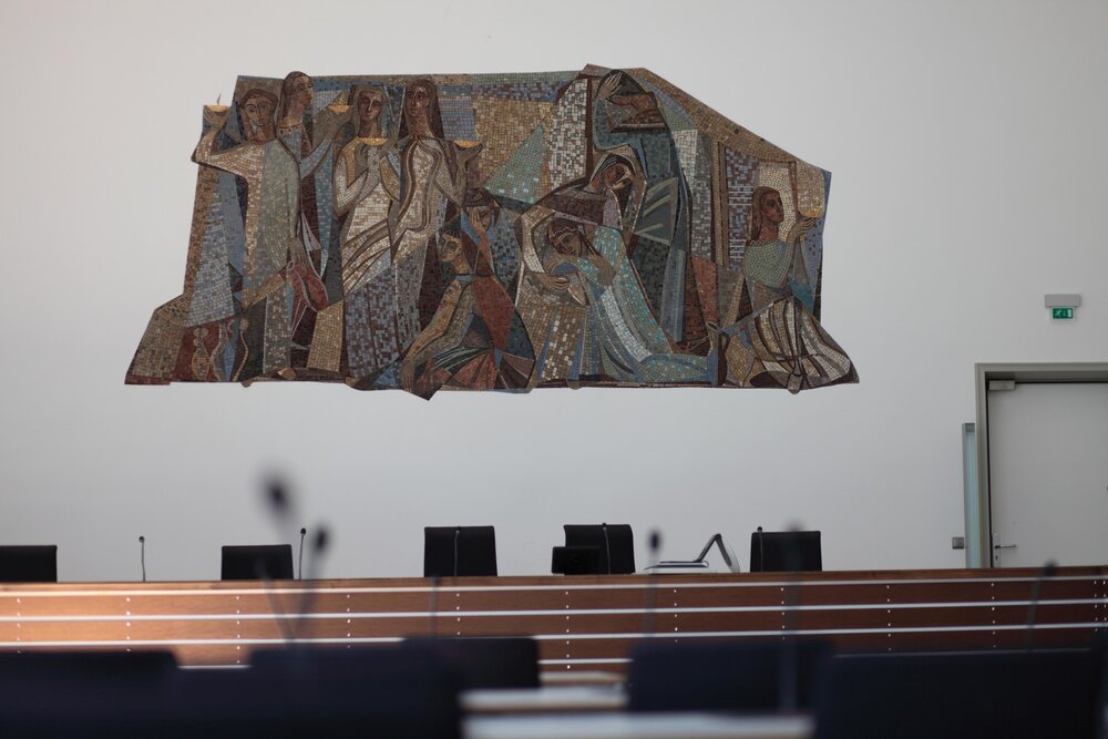 Sitzungssaal im Koblenzer Landgericht. Sitzungssaal im Koblenzer Landgericht.