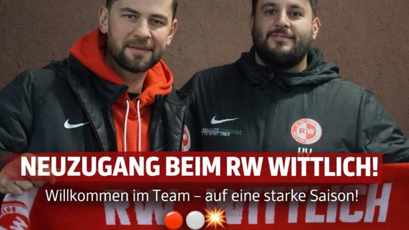 Yusuf Emre Kasal (links) ist neuer Trainer beim Fußball-Rheinlandligisten SV RW Wittlich. Rechts im Bild SV-Vorstandsboss Hakan Yigit.