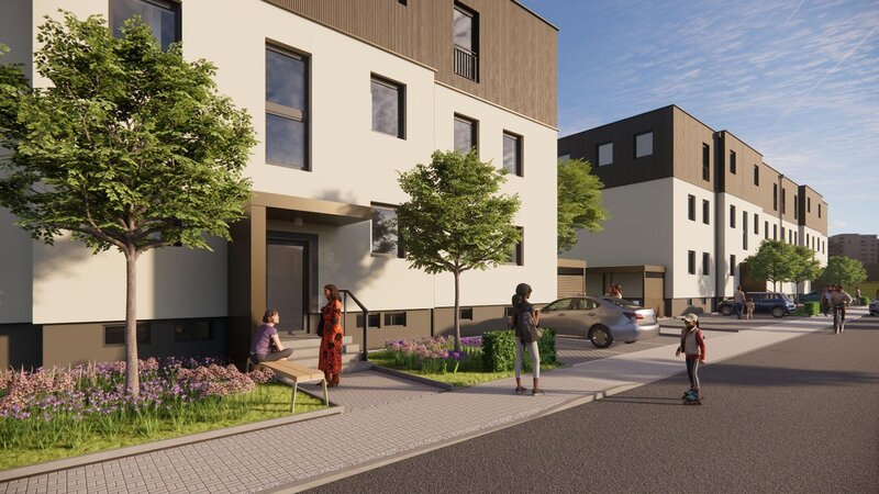 Bis 2032 saniert die BImA ihre Wohnsiedlung auf der Pfaffendorfer Höhe und schafft auch neuen zusätzlichen Wohnraum (Visualisierung).