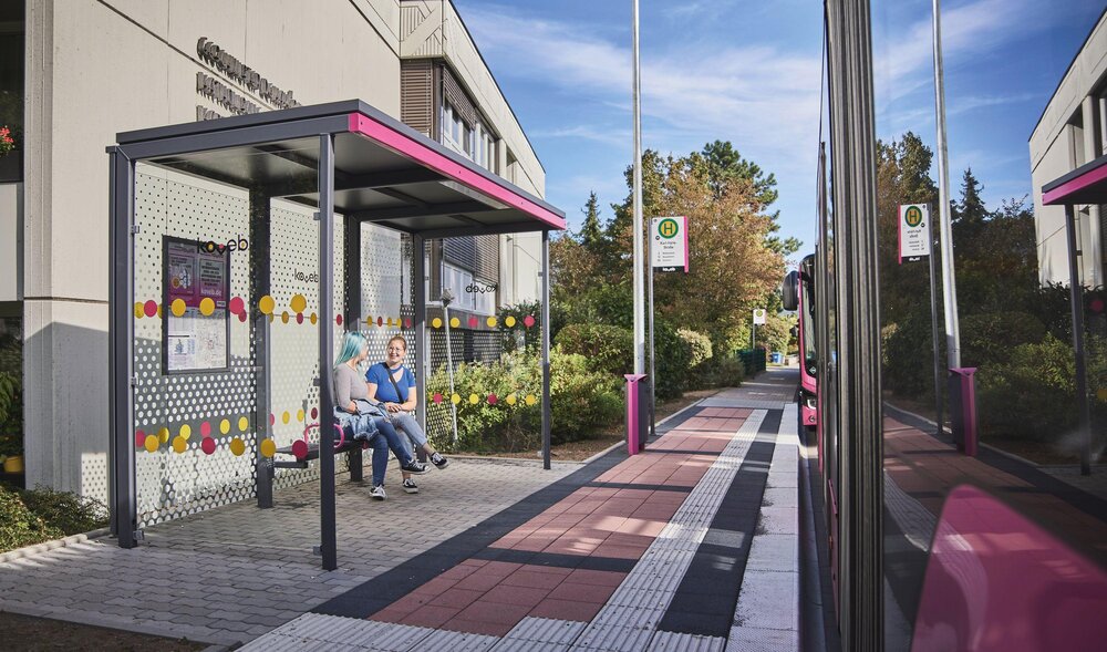 Barrierefreie Haltestellen der koveb in Koblenz.
