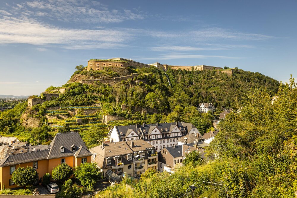 Aussicht auf die Festung Ehrenbreitstein.