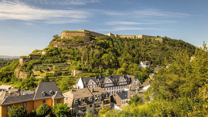 Aussicht auf die Festung Ehrenbreitstein.