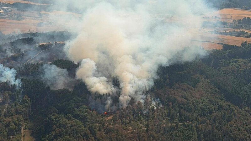 Luftbild vom Brandort bei Langscheid