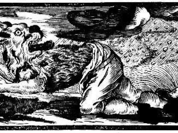 Darstellung eines Werwolfs um 1700