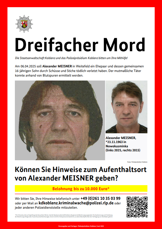 Das Fahndungsplakat Meisners, herausgegeben vom Bundeskriminalamt. Das Fahndungsplakat Meisners, herausgegeben vom Bundeskriminalamt.