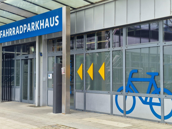 Das Fahrradparkhaus in Koblenz.