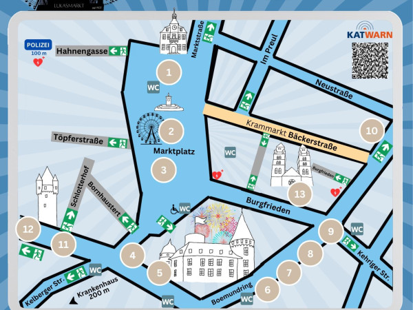 Der Lageplan für den Lukasmarkt in Mayen.