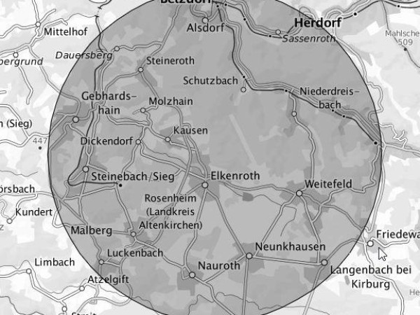 Karte der Flugverbotszone