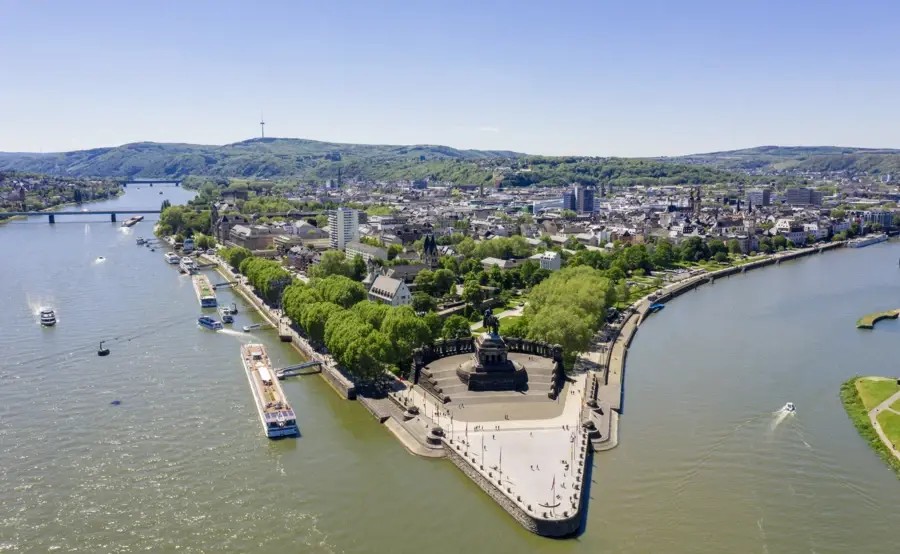Luftaufnahme Deutsches Eck.