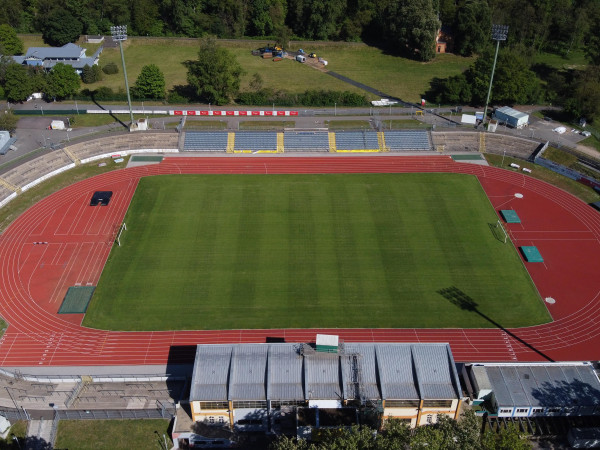 Luftbild des Stadions Oberwerth aus dem Jahr 2020