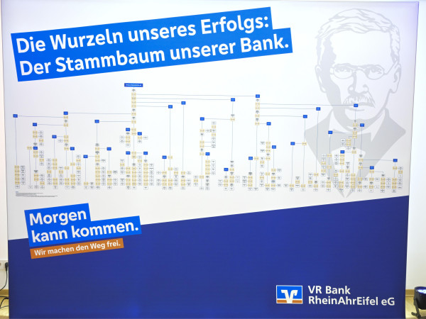 Stolz präsentiert wurde der ausführliche Stammbaum der VR Bank RheinAhrEifel