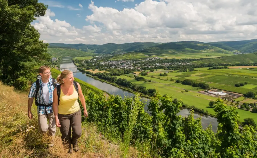 Wandern mit Blick auf die Mosel (Symbolbild) Wandern mit Blick auf die Mosel (Symbolbild)